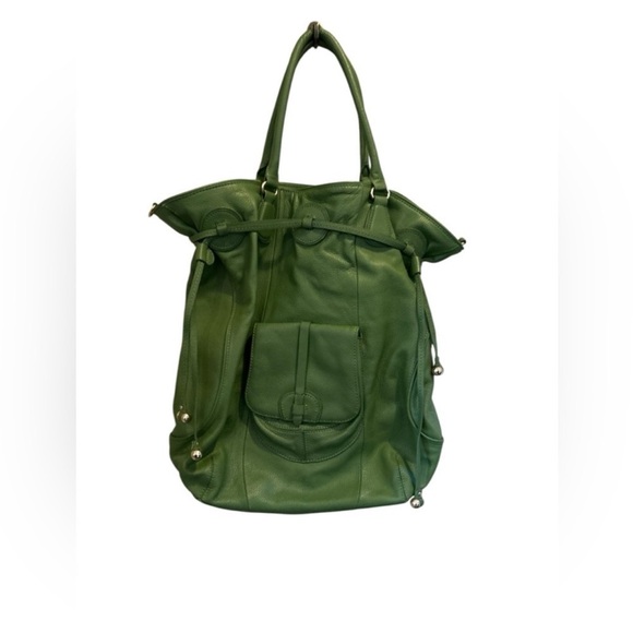 Isaac Mizrahi Vibrant Green Leather Hobo Bag - Picture 3 of 15